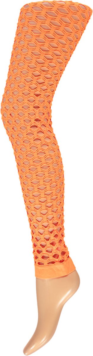 Apollo - Panty Doorschijnend - Stretch - Netpanty - Neon Oranje - Maat L/XL - Panty dames - Panty - Panty visnet - Fishnet panty - Panty's