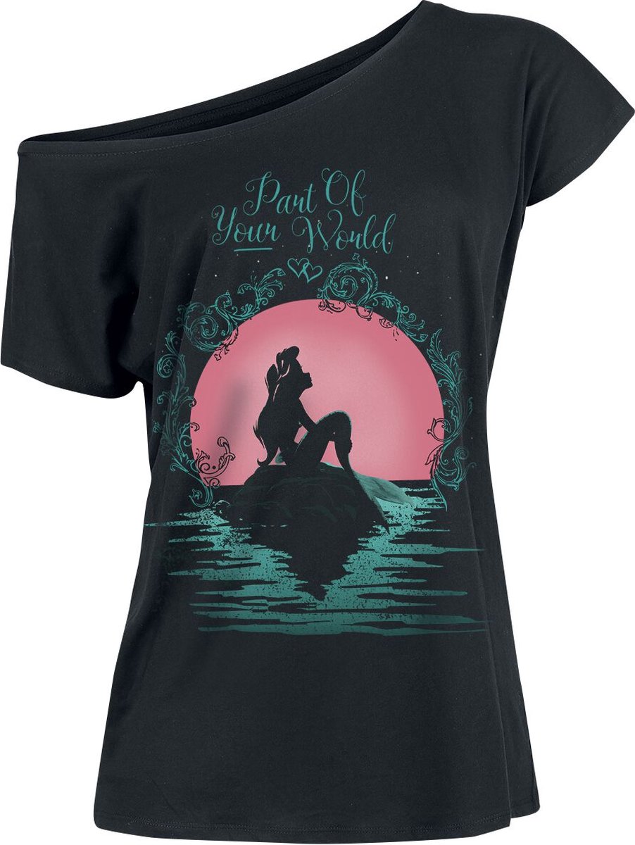 Ariel The Little Mermaid Dames Tshirt -S- Arielle Part Of Your World Loose Zwart