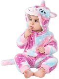 BoefieBoef Dieren Kleuter Onesie Peuter Pyjama Kinderen 2 tot 4 jaar - Verkleedpak met Luierrits - Carnaval Sinterklaas Kerst en Kraamcadeau - Zacht Flanel - Baby Romper - Boxpak - Jongens - Meisjes - Kruippak - Winterpak - Eenhoorn Unicorn Roze