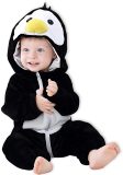 BoefieBoef Dieren Kleuter Onesie Peuter Pyjama Kinderen 2 tot 4 jaar - Verkleedpak met Luierrits - Carnaval Sinterklaas Kerst en Kraamcadeau - Zacht Flanel - Baby Romper - Boxpak - Jongens - Meisjes - Kruippak - Winterpak - Pinguïn Zwart Vogel