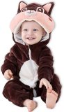 BoefieBoef Dieren Kleuter Onesie Peuter Pyjama Kinderen 2 tot 4 jaar - Verkleedpak met Luierrits - Carnaval Sinterklaas Kerst en Kraamcadeau - Zacht Flanel - Baby Romper - Boxpak - Jongens - Meisjes - Kruippak - Winterpak - Eekhoorn Bruin Squirrel