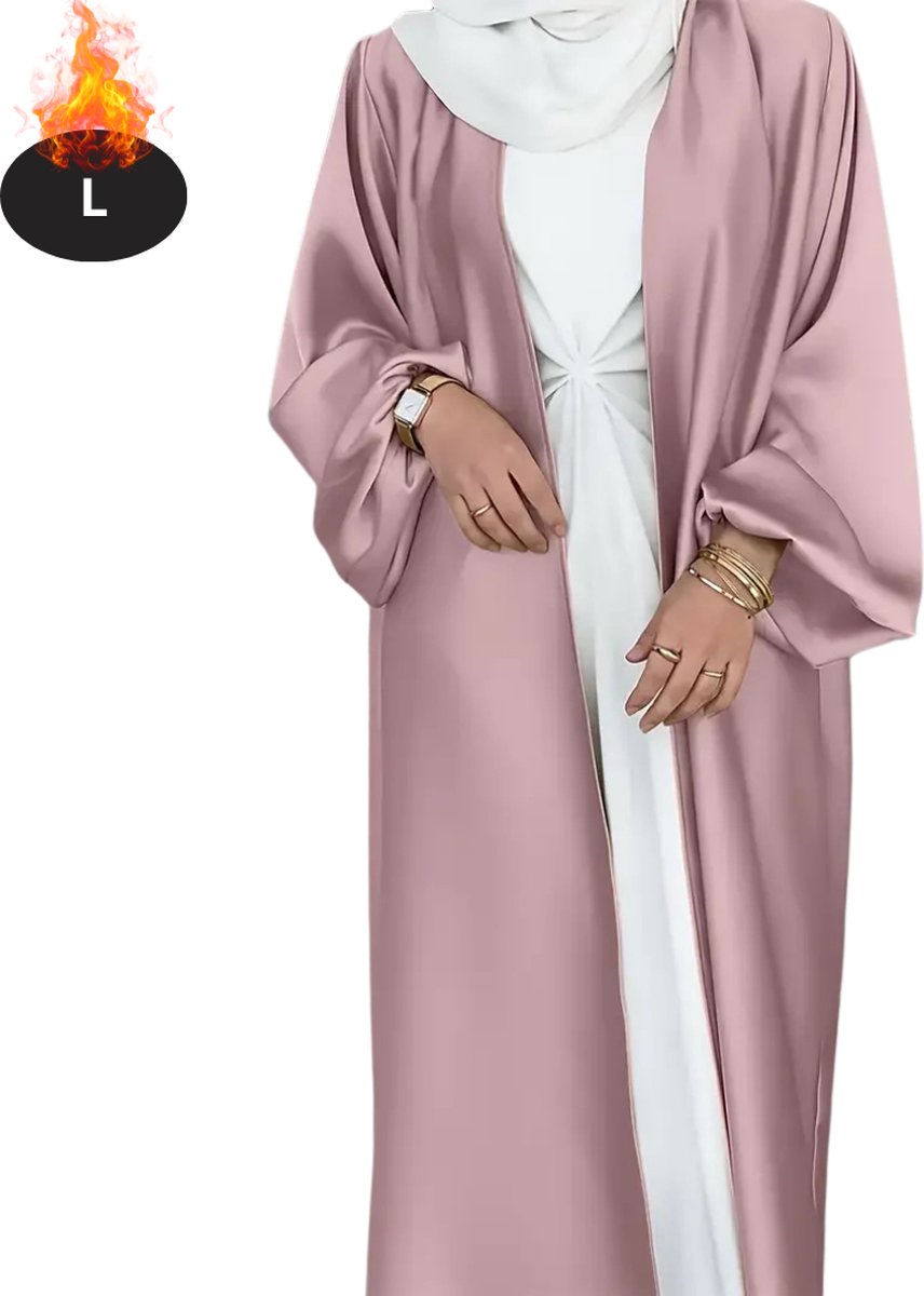 Bovista Islamitische Kleding - Djellaba Dames - Moslim Kleding - Arabisch Dames Kaftan - Alhamdulillah - Roze L