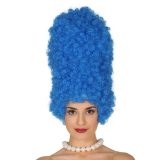 Cartoon figuur pruik Marge - blauw - hoog model - voor dames -