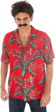 Chaks Hawaii shirt/blouse - tropische bloemen - rood - Verkleedkleren heren L