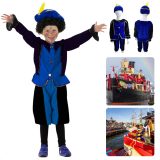 Cheqo® Blauw Pietenpak Kind - Intocht Sinterklaas Kostuum 5-7 Jaar - Pieten Pak - Blauwe Verkleedset met Hoed