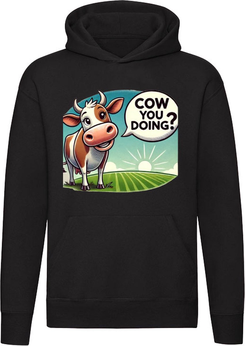 Cow Your Doing Hoodie - koe - koeien - weiland - gras - dier - trui