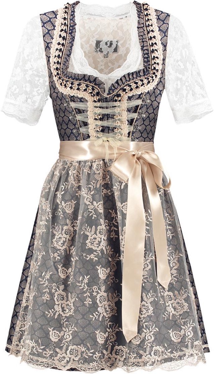 Dirndl Blauw-Crème deluxe Star Collection