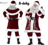 Eszenzics™ Kerstman Kostuum - 8 delige set - Kerst pak - Fluweel - Kerstmanpakken - Verkleedpak - Kerstmis - Maat XXL