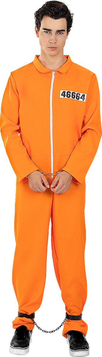 FUNIDELIA Gevangenis Kostuum - Oranje Overall - Maat: L - XL