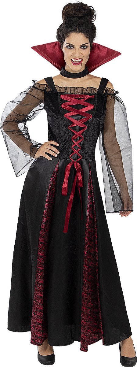 Funidelia | Vampier Kostuum Voor voor vrouwen - Halloween, Horror, Dracula, Vampire - Kostuum voor Volwassenen Accessoire verkleedkleding en rekwisieten voor Halloween, carnaval & feesten - Maat S - Zwart