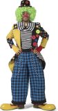 Funny Fashion - Clown & Nar Kostuum - Enorme Knopen Jas Clown August - Man - Geel, Zwart - Maat 48-50 - Carnavalskleding - Verkleedkleding