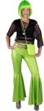 Funny Fashion - Jaren 80 & 90 Kostuum - Gifgroene Disco Knaller Broek Vrouw - Groen - Maat 36-38 - Carnavalskleding - Verkleedkleding