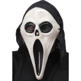 Glow in dark Scream verkleed / Halloween gezicht masker - zwart -