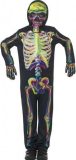 Glow in the dark skelet skinsuit kinderen - maat S