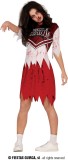 Guirca - Cheerleader Kostuum - Zombie Brains Highschool Student - Vrouw - Rood, Wit / Beige - Maat 38-40 - Halloween - Verkleedkleding