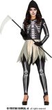 Guirca - Spook & Skelet Kostuum - Opgestaan Uit De Dood Skelet - Vrouw - Zwart, Wit / Beige - Maat 36-38 - Halloween - Verkleedkleding