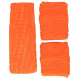 Guirca verkleed accessoire zweetbandjes set - neon oranje - jaren 80/90 thema feestje