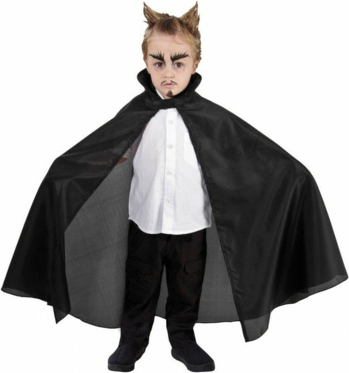 Halloween Dracula cape - voor kinderen - zwart - L85 cm