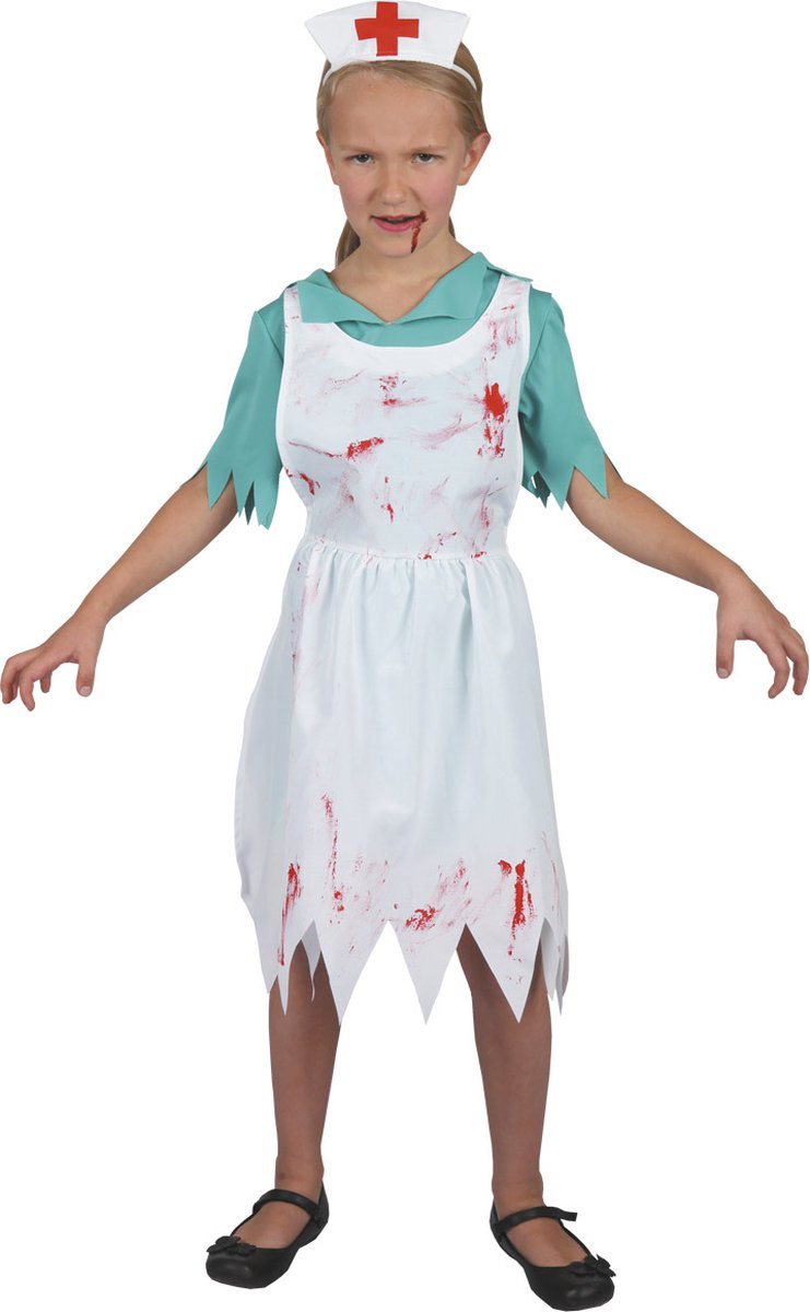 Halloween Meisjes Verkleedjurkje Horror Nurse Maat 128-140