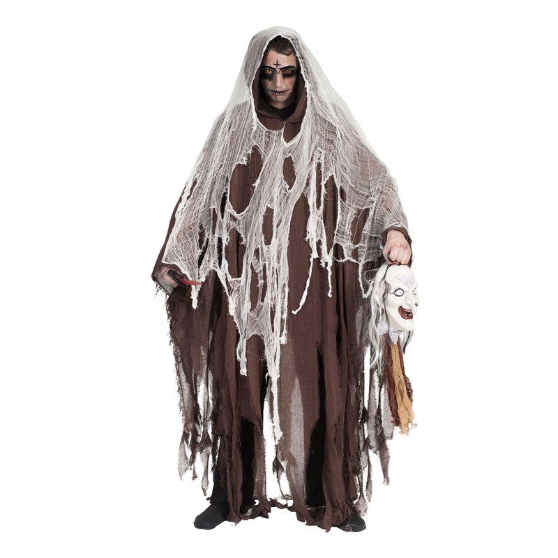 Halloween verkleed kostuum geest/zombie gewaad - bruin - volwassenen One size -