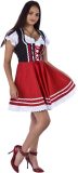 Haus Huberts Dirndl Jurk - Dames - Oktoberfest Dirndl - Tiroler - Zwart-Rood - Maat M/38