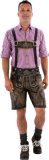 Haus Huberts Oktoberfest Lederhosen Heren - Retro Model Kort - Lederhosen Mannen - 100% Leer - Maat S