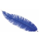 Hoofd struisvogelveer - blauw - 40 cm - Charleston/jaren 20 -