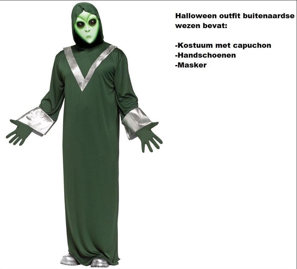 Horror outfit Buitenaards wezen mt. M/L - Halloween Aliens horror creepy festival themafeest