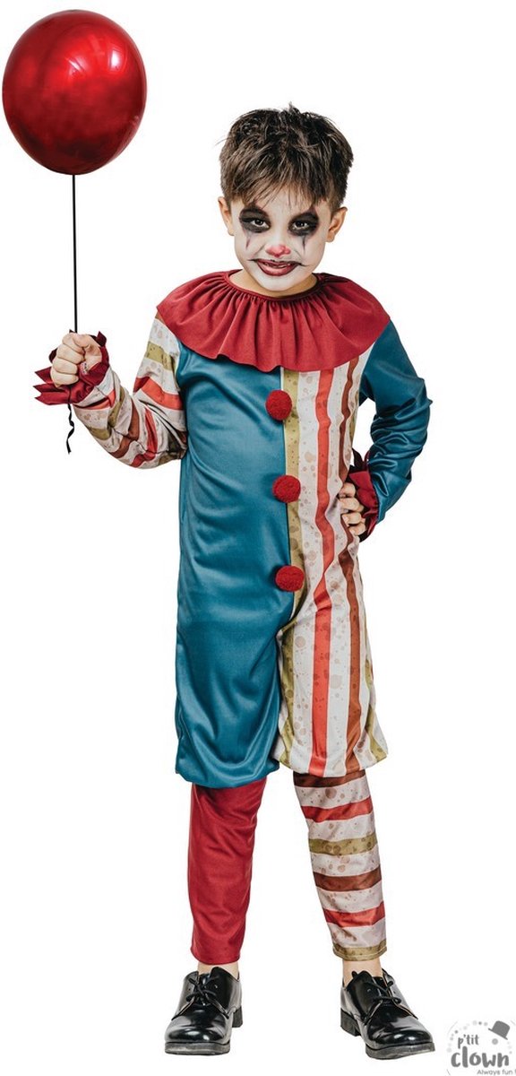 Jongens Halloween Vintage Killer Clown pakje Maat 116-134