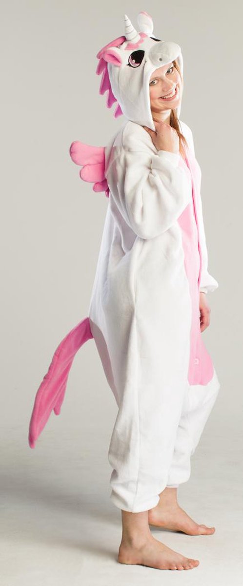 KIMU Onesie Wit Roze Pegasus Baby Pakje - Maat 62-68 - Eenhoornpak Kostuum Eenhoorn Unicorn Pak - Babypakje Boxpakje Kraamkado Pyjama Sinterklaas Kado