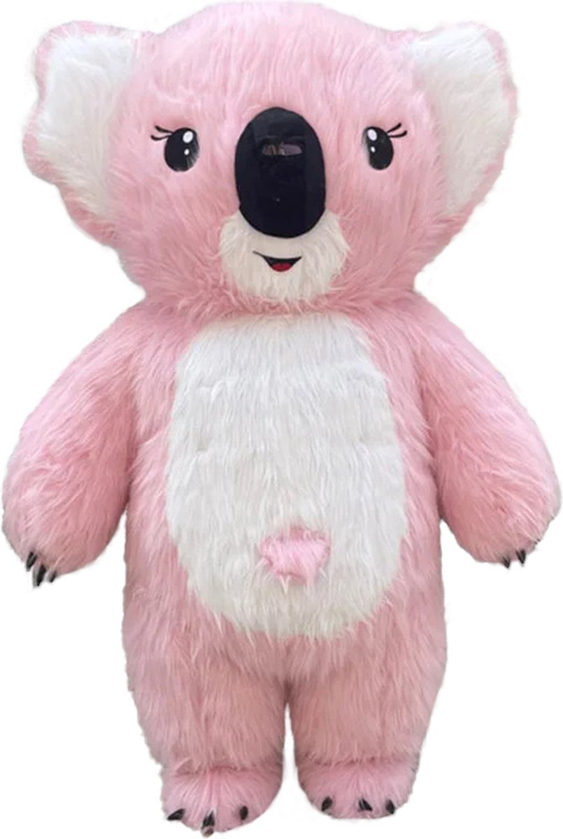 KIMU® Groot Opblaas Kostuum Koala Roze - 2.6 Meter Opblaasbaar Pak - Mega Berenpak Mascotte Opblaaspak - Super Opblaasbare Beer Dierenpak Sinterklaas Kado