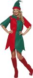 Kerst elf kostuum rood/groen voor dames 44/46