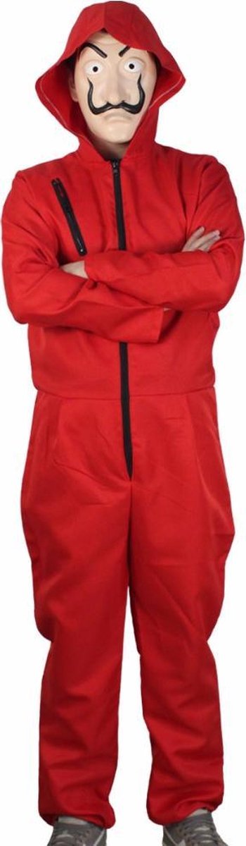 La Casa De Papel Pak Kostuum Overall Outfit Met Masker-Rood-L/XL