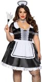 Leg Avenue - Classic French Maid Kostuum - 3XL/4XL - Zwart/Wit