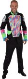 Magic By Freddy's - Circus Kostuum - Jas Feest Officier Regenboog Man - Zwart, Multicolor - Large - Carnavalskleding - Verkleedkleding