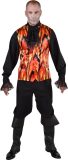 Magic By Freddy's - Halloween Kostuum - Hete Vlammen Hel Gilet Halloween Man - Oranje - Medium / Large - Halloween - Verkleedkleding