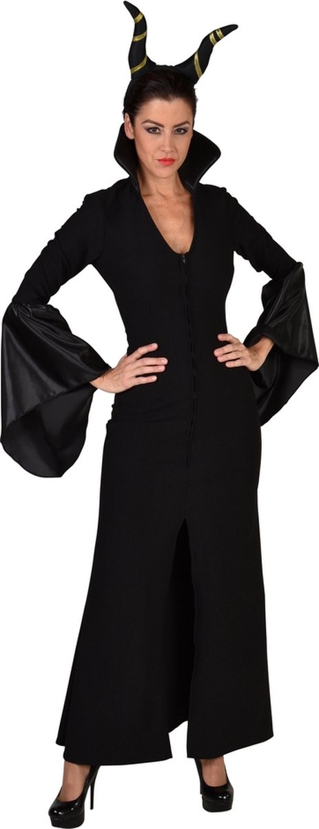 Magic By Freddy's - Middeleeuwen & Renaissance Kostuum - Black Vampire Duchess Megan - Vrouw - Zwart - XL - Halloween - Verkleedkleding