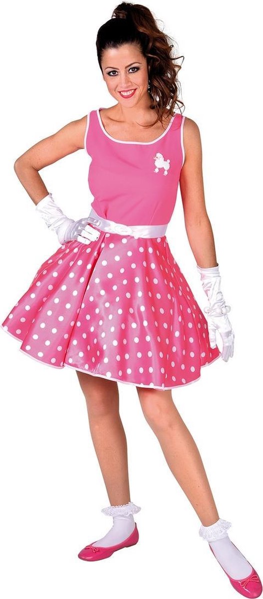 Magic By Freddy's - Rock & Roll Kostuum - Roze Rock And Roll Boogie Woogie - Vrouw - Roze - Small - Carnavalskleding - Verkleedkleding