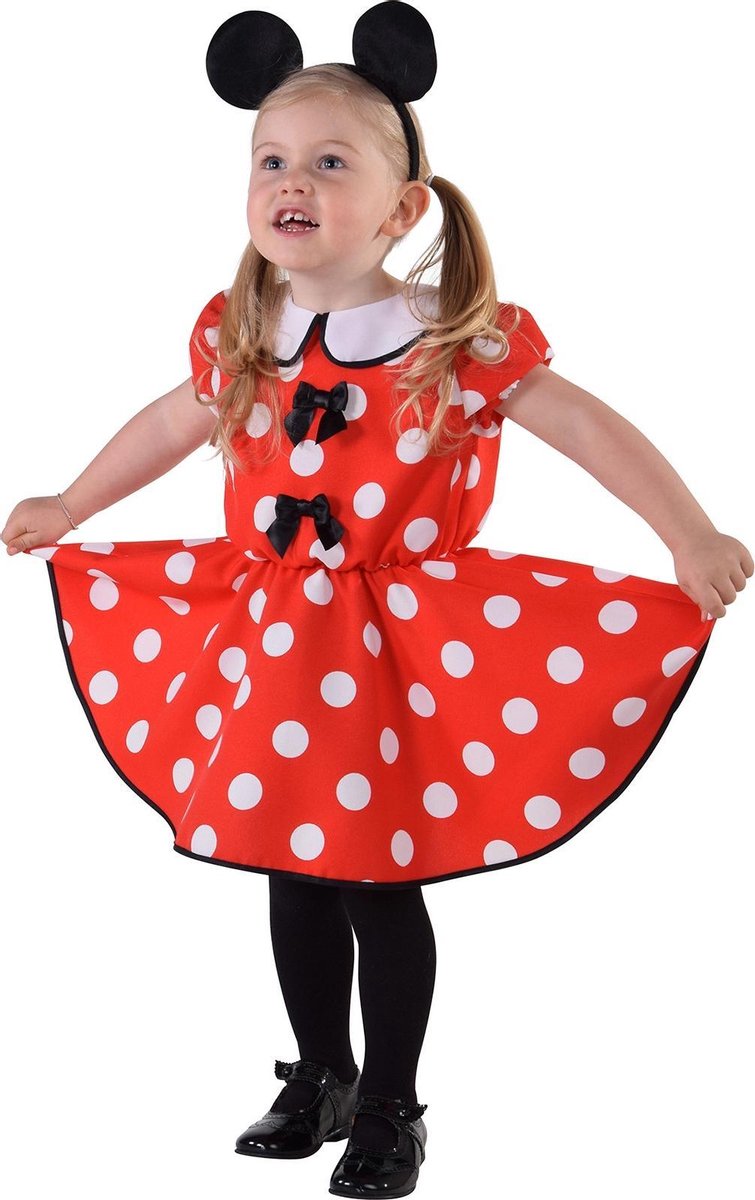 Magic Design Jurk Minnie Muis Meisjes Polyester Rood Maat 74