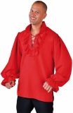 Magic Design Verkleedshirt Piraat Heren Polyester Rood Mt L