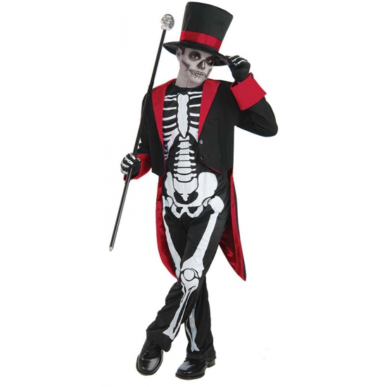 Mr. Bone Jangles Halloween verkleedkleding kostuum voor kinderen 128 - 6-8 jr -