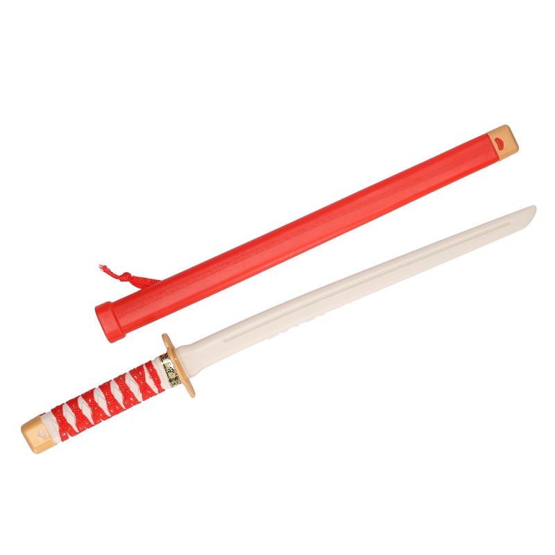 Ninja vechters zwaard - verkleed wapen - rood - 65 cm - speelgoed zwaarden -