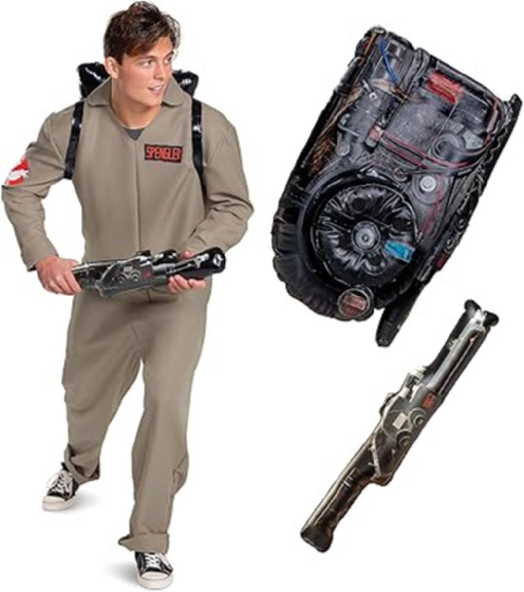 "Officieel Ghostbusters Volwassenen Kostuum met Opblaasbare Proton Pack - Volwassen Halloween Kostuums