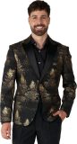 OppoSuits Festive Forest - Heren Colbert - Kerst blazer - Kerst Outfit - Zwart/Goud - Maat EU 54