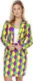 OppoSuits Harlequeen - Vrouwen Kostuum - Gekleurd - Carnaval - Maat 36