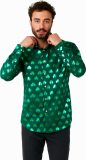 OppoSuits Shiny Shamrock - St. Patrick's Day Overhemd - Glimmend Overhemd - Thema Overhemd - Groen - Maat: 3XL