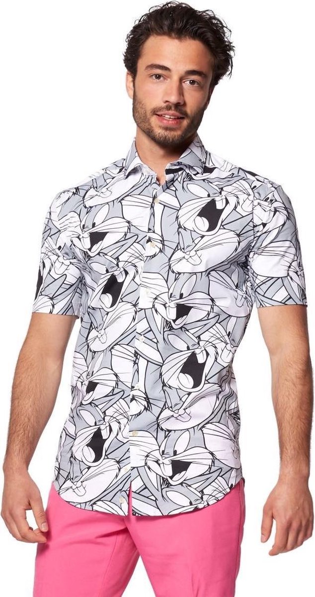 OppoSuits Short Sleeve Bugs Bunny - Korte mouwen overhemd - Carnaval - Zomers - Maat: EU 43