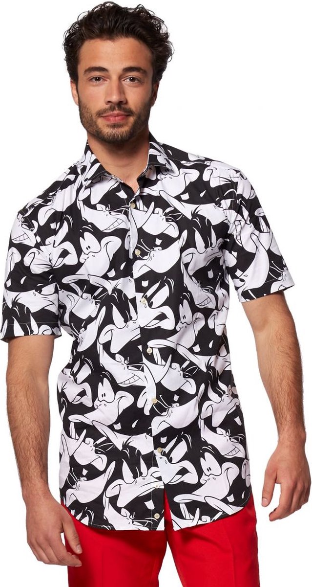 OppoSuits Short Sleeve Daffy Duck - Korte mouwen overhemd - Carnaval - Zomers - Maat: EU 43