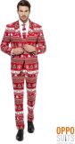 OppoSuits Winter Wonderland - Heren Kostuum - Heren Pak Rood - Kerstpak - Maat 56