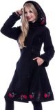 Poizen Industries Emilla Coat Winterjas zwart S - Polyester - Gothic, Romance, Steampunk